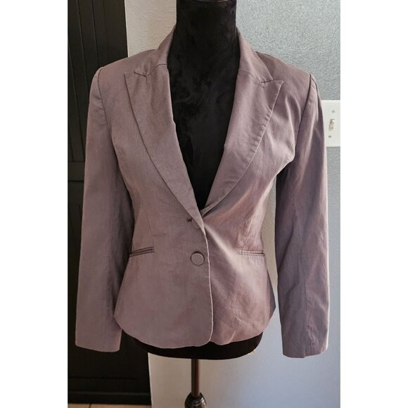 H&M Blazer Womens Size 8 Gray Pinstripe Single Breasted - Picture 1 of 9